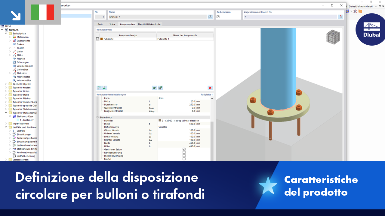 Kreisförmige Anordnung von Schrauben mit RFEM-Add-on 'Stahlverbindungen'