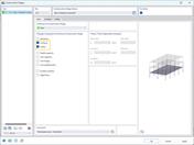 Interfaccia RFEM 6 che mostra la selezione di oggetti per modifiche delle fasi di costruzione