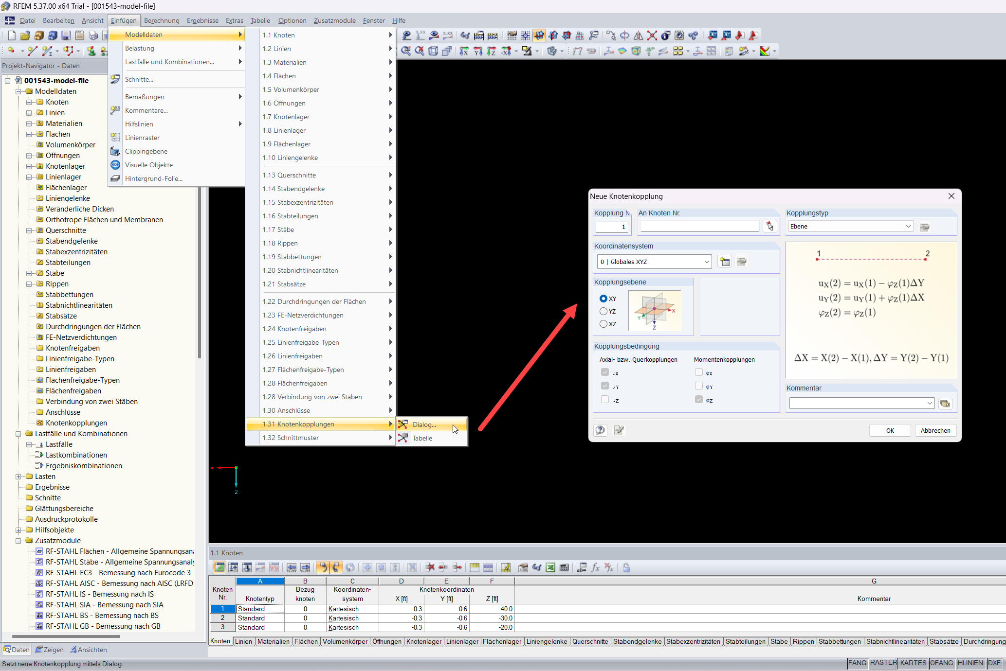 Collegamento Nodo di Tipo Diaframma | Differenze tra RFEM 5 e RFEM 6