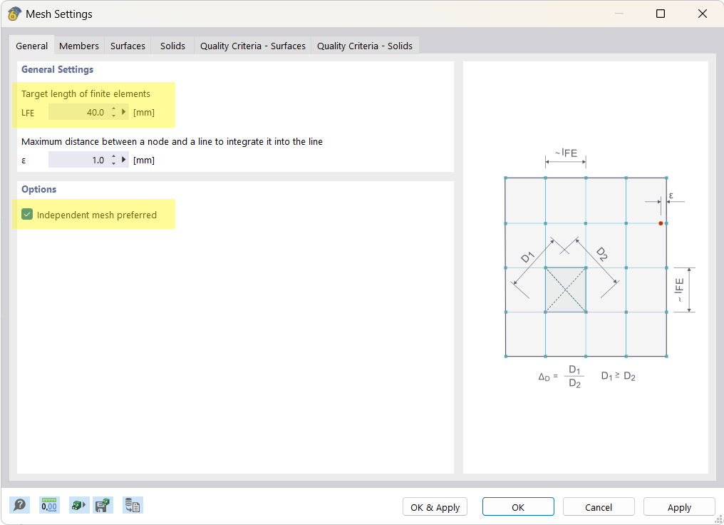Visualizzazione della forma inflessa di una mensola, modellata tramite impostazione della mesh per l'analisi di stabilità