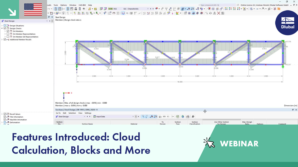 Promotional image for a webinar featuring cloud calculation and block functionality, session VG 005286.