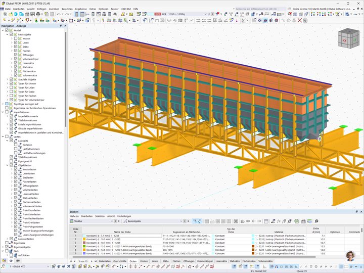 Modello 3D di serbatoio rettangolare in acciaio in RFEM 6 (Opzione 2)