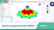 Immagine del webinar che mostra le funzionalità di importazione-esportazione di RFEM 6 con una panoramica dell'interfaccia tecnica