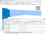 L'immagine illustra l'add-on per l'analisi dei collegamenti in acciaio, dettagliando l'interazione giunto-struttura in RFEM 6.