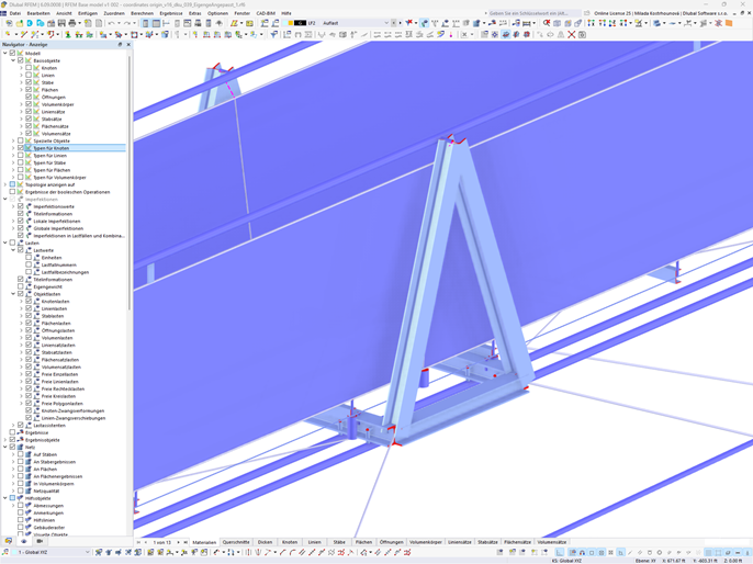 Il modello RFEM del ponte sospeso LaPendenta a Disentis/Mustér evidenzia un progetto strutturale preciso e una struttura di funi stabile.