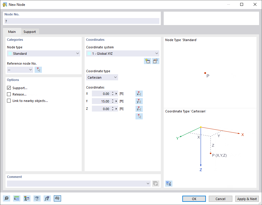 Finestra di dialogo "Nuovo nodo"