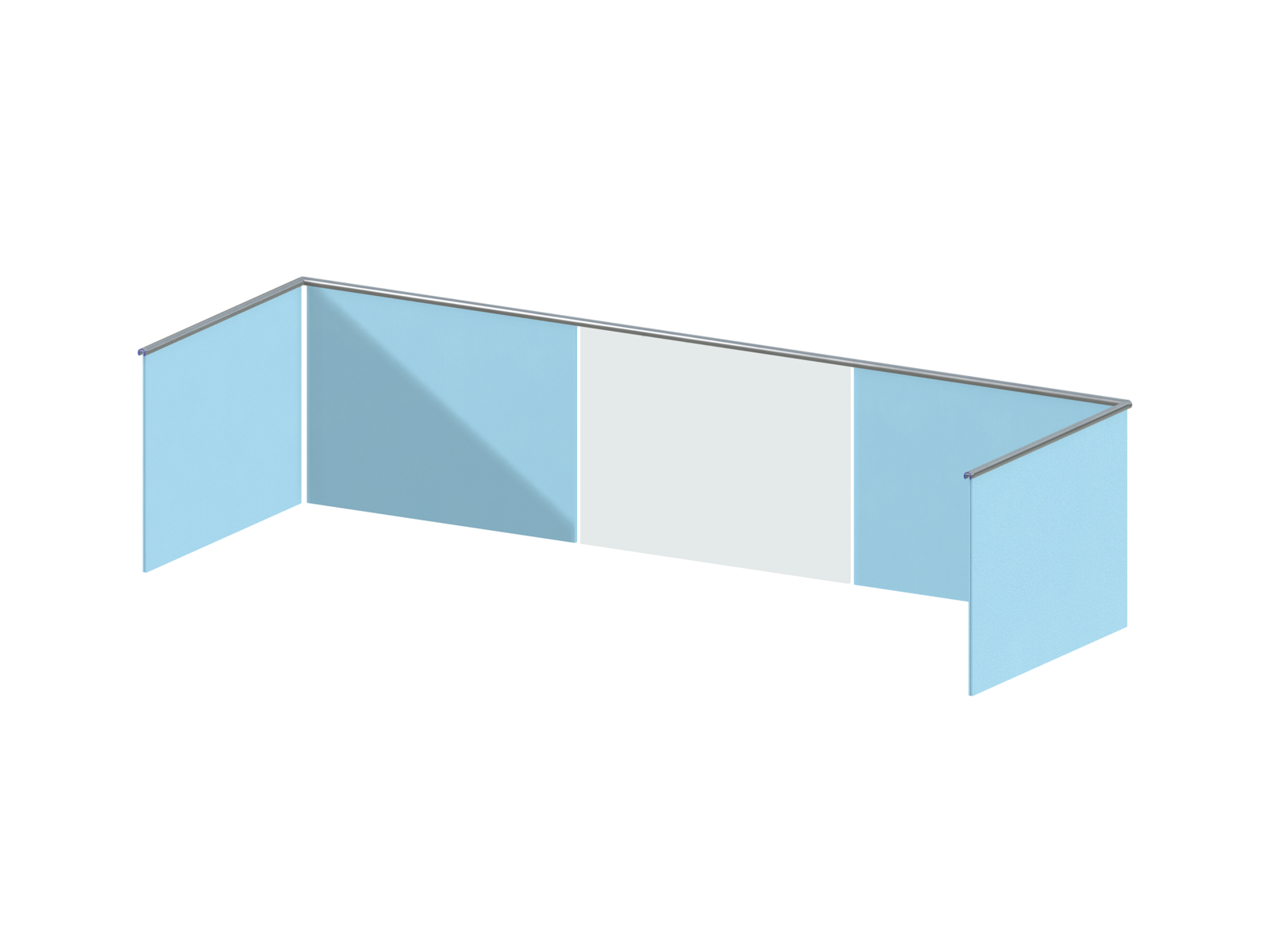 Parapetti in vetro composito utilizzato in edifici moderni.