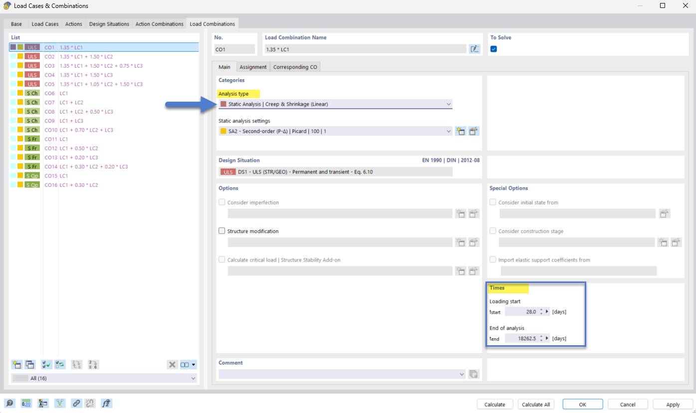 Illustrazione degli effetti della viscosità e del ritiro di una struttura edilizia in un modello strutturale.