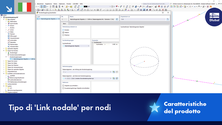 Visualizzazione dell'accoppiamento dei nodi in un modello strutturale
