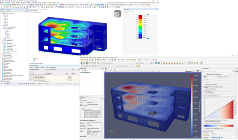 Risultati modelli dell'esportazione VTK visualizzati nel software Paraview
