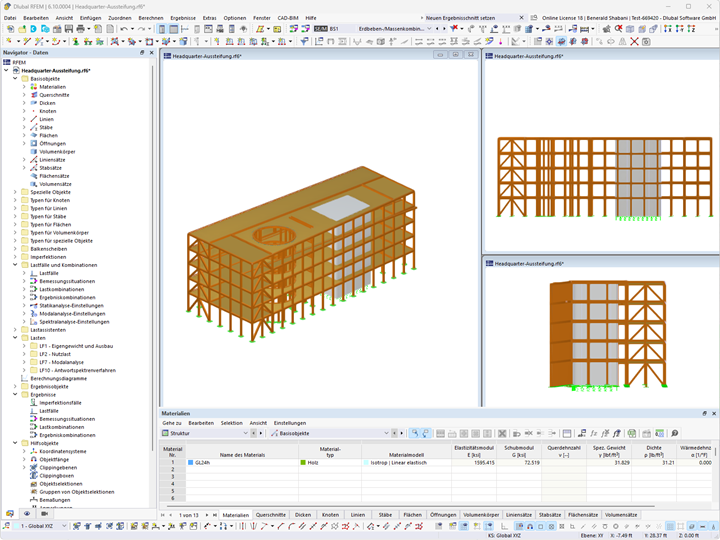 Vista dell'edificio con strutture in legno e calcestruzzo progettato da Blumer Lehmann