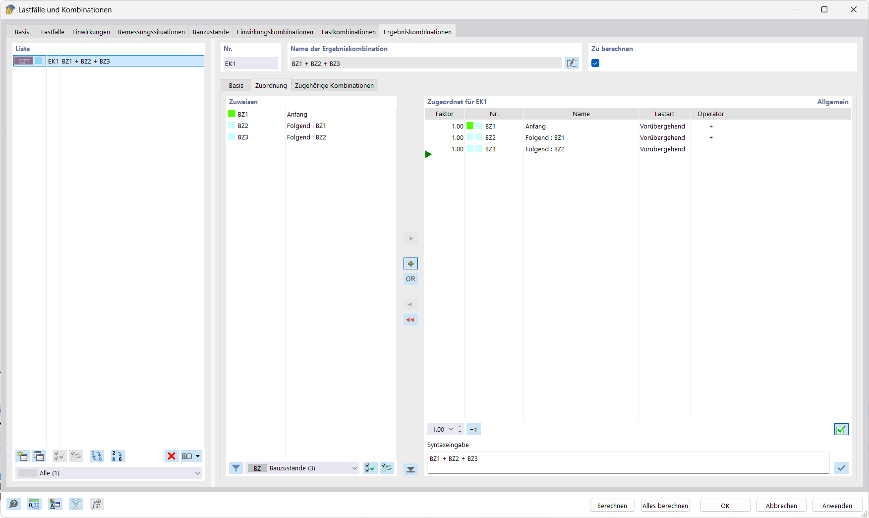 Combinazione di risultati e assegnazione delle fasi costruttive pertinenti in software di analisi dinamica.
