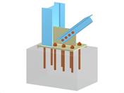 Modello 005684 | Base di colonna con fazzoletto e collegamento diagonale bullonato