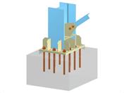 Modello 005691 | Base di colonna con fazzoletto e collegamento diagonale bullonato