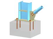 Modello 005699 | Base di colonna con fazzoletto e connettore di taglio e collegamento diagonale bullonato