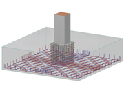 Una fondazione a blocco quadrato progettata per colonne in cemento armato prefabbricate, con superfici laterali tipiche per tali strutture.