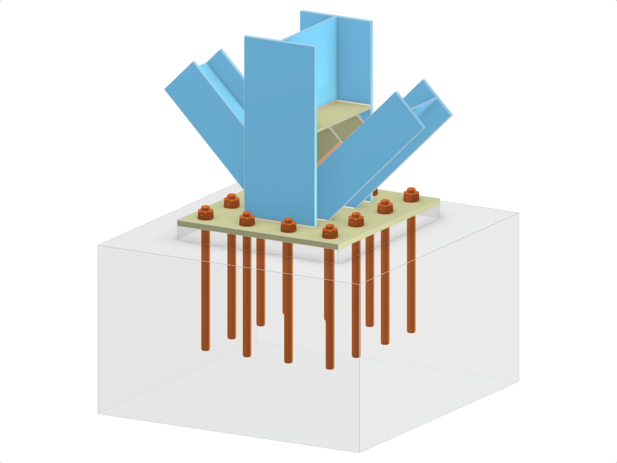 Model 005750 | Column Base with Two Diagonals of Vertical Bracing