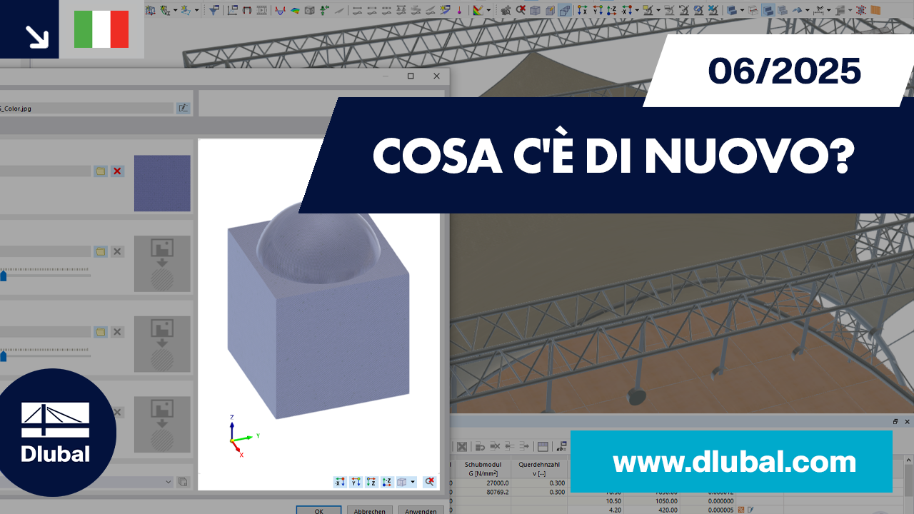 Nuove funzioni di RFEM 6 e RSTAB 9 nella versione WIN 06/2025.