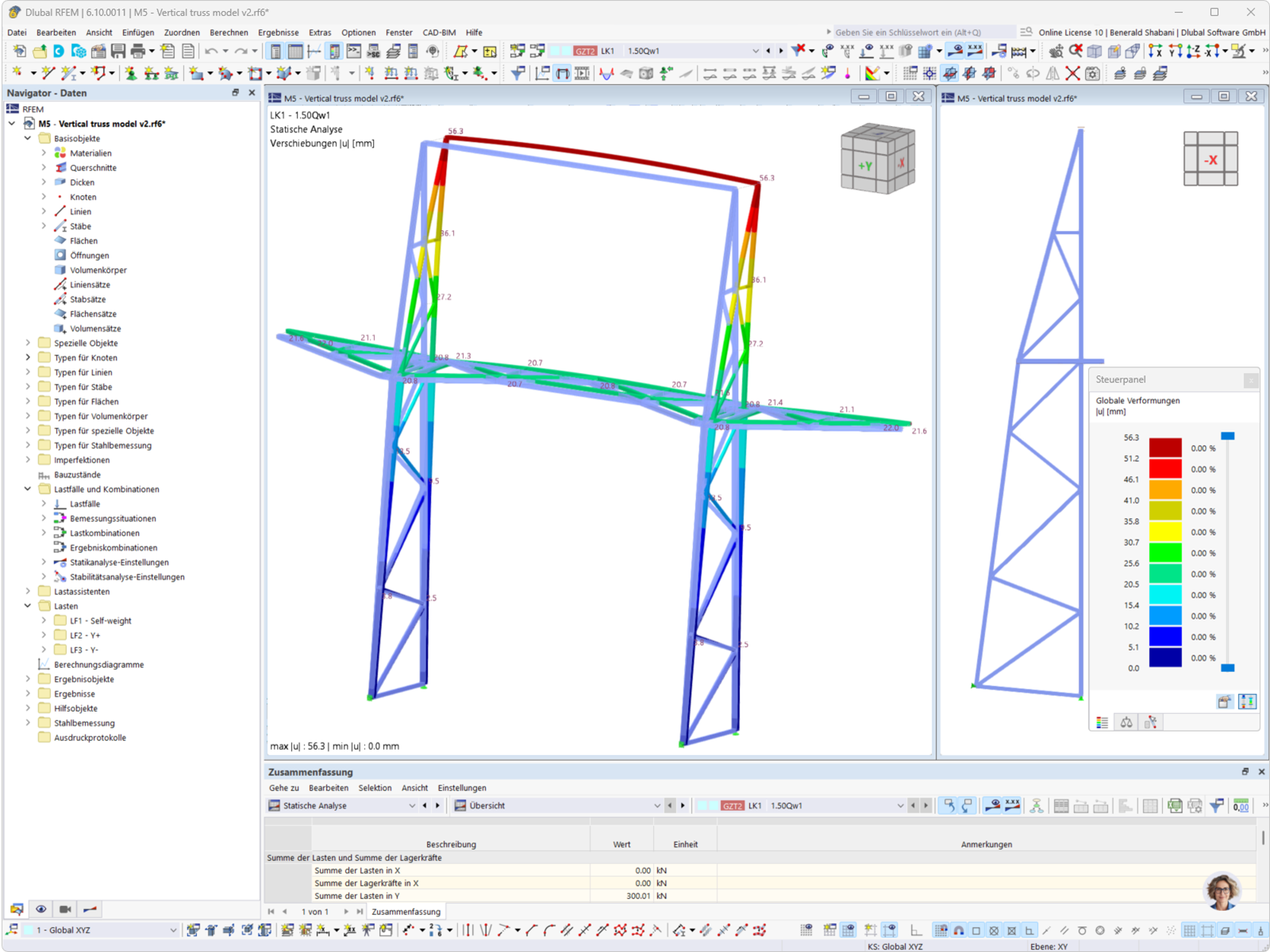 Visualizzazione della deformazione di un supporto in acciaio della facciata con RFEM 6