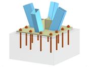 Modello 005839 | Base di colonna con quattro colonne RHS inclinate