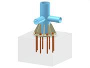 Modello 005847 | Base di colonna con orizzontali di controvento verticali