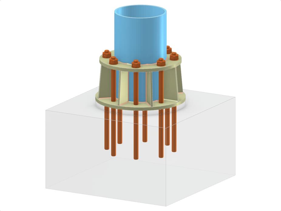 Modello 005852 | Base di colonna con anello esterno e nervature