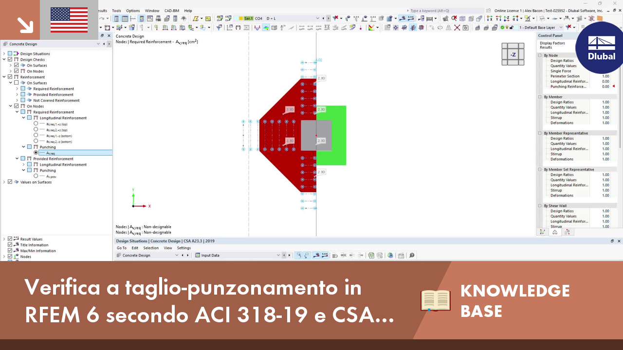 Analisi di verifica a taglio-punzonamento in RFEM 6 secondo le normative ACI 318-19 e CSA A23.3:19