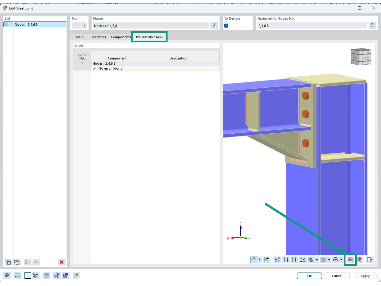 Visualizzazione di un file DXF 3D di un giunto in acciaio per l'utilizzo in programmi CAD