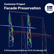 Analisi strutturale della facciata conservata di una storica fabbrica a Tallinn, in Estonia, con RFEM e RWIND per l'ottimizzazione.