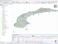 Modello dettagliato di una copertura a membrana in acciaio visualizzato nel software di ingegneria civile. Un esempio di modellazione di strutture complesse.