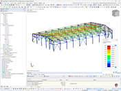 Analisi delle deformazioni di una struttura in acciaio raffigurato in RFEM