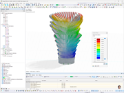 Visualizzazione della deformazione di un'opera d'arte mediante i software RFEM di CRAFT Engineering Studio.