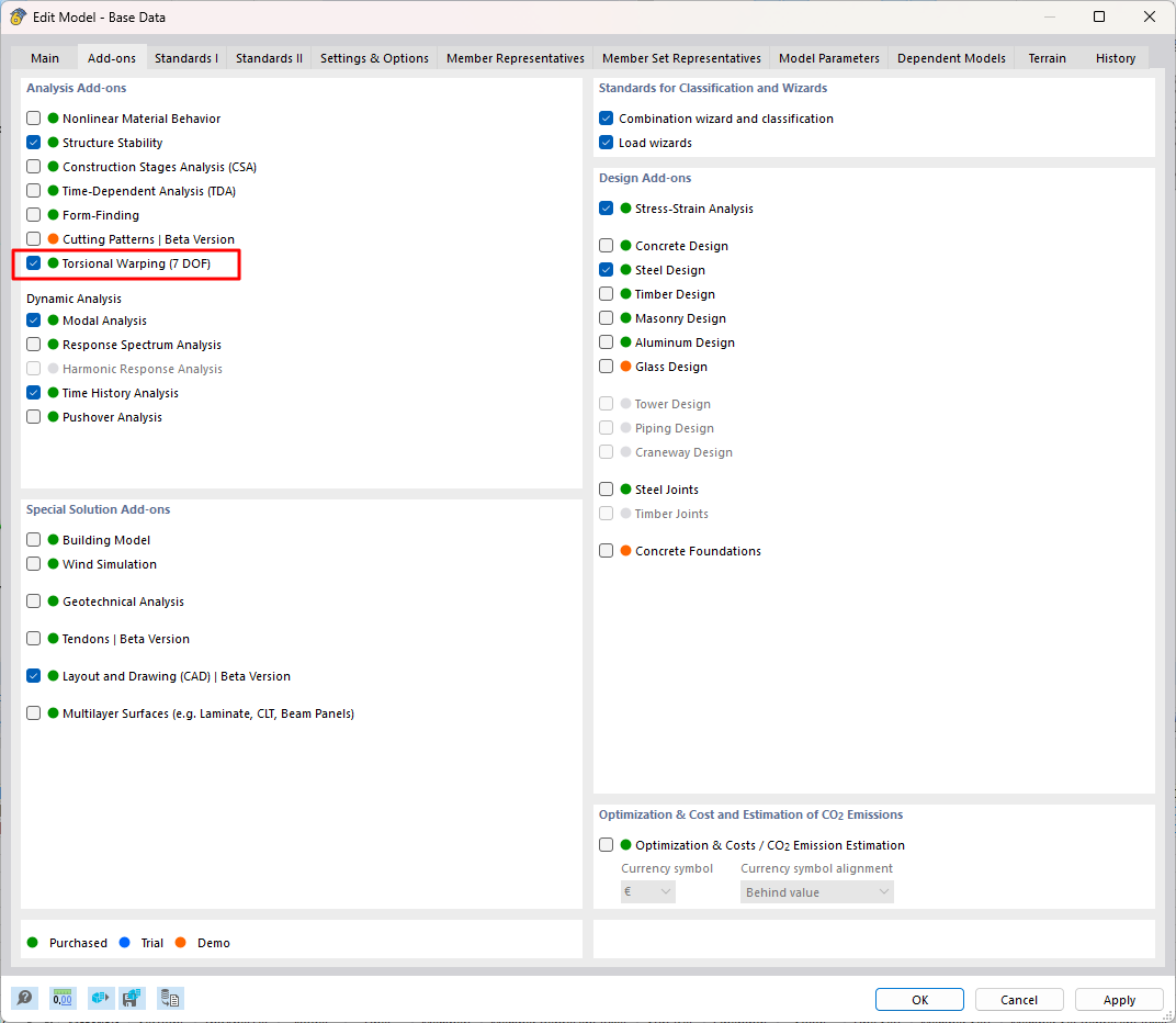 Disattivare l'add-on Torsione con warping