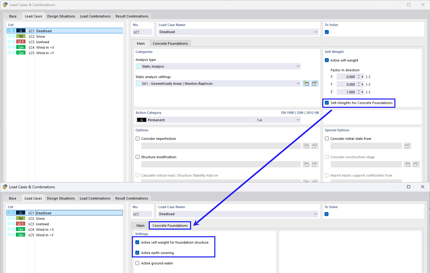 Carico da interramento e peso proprio
