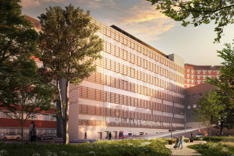 Edificio dell'ospedale di Volano a Siena, Italia