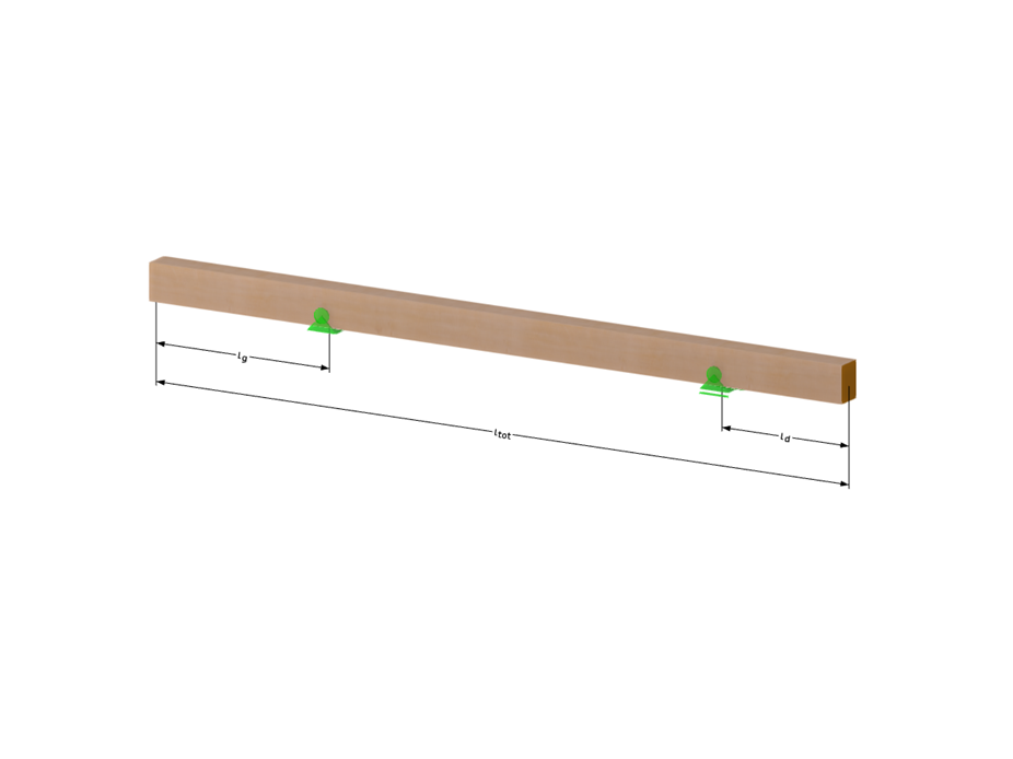 Trave in legno configurata per un'ottimizzazione avanzata con il modulo Ottimizzazione e stima dei costi e delle emissioni di CO2