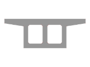 Una sezione trasversale a cassone bicellulare è modellata in RSECTION utilizzando un blocco parametrico per definire la geometria dei vuoti interni.