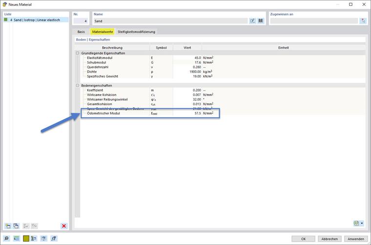 Parametri dei materiali del terreno, ovvero "Modulo edometrico" o "Modulo di rigidezza"