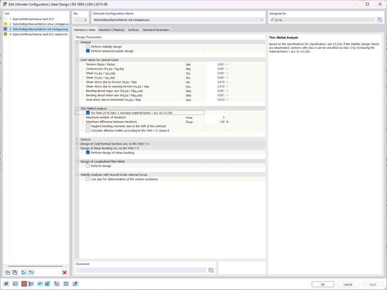 Rappresentazione delle verifiche plastiche avanzate per le analisi a allo stato limite di esercizio.