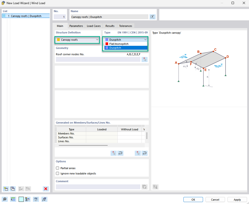 Generazione di carichi del vento per tetti esposti secondo EN 1991, applicazione a sistemi edilizi