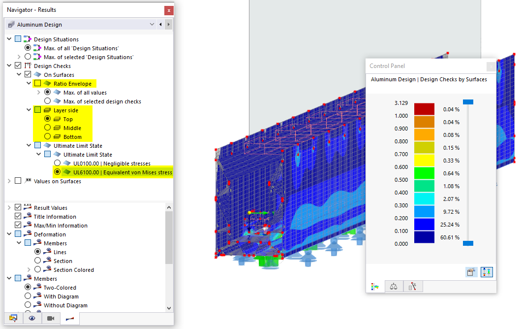 Verifica dello stato di deformazione ai sensi della teoria delle travi con memoria non lineare