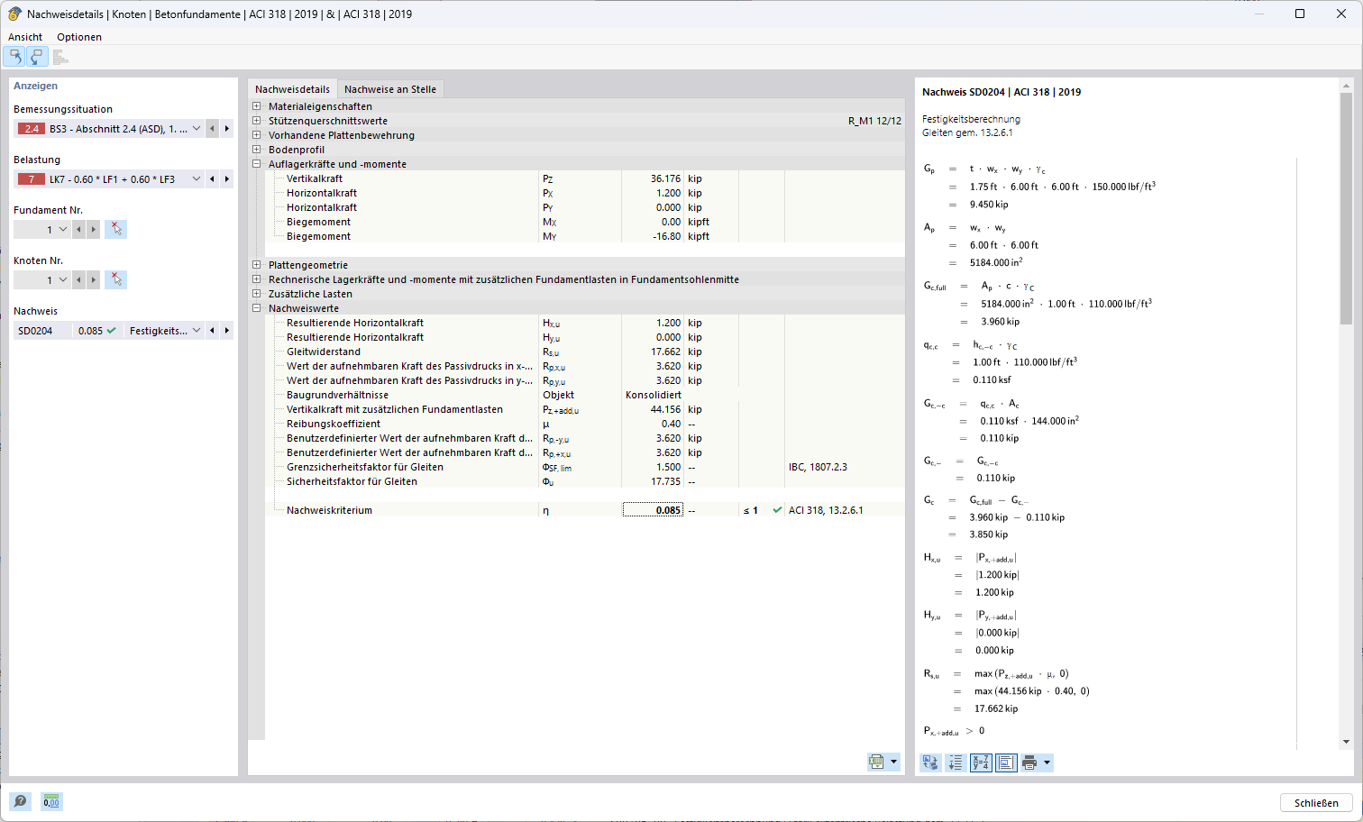 RFEM 6 Scorrimento Analisi fondazione superficiale Carico orizzontale Attrito Pressione del terreno passiva Utilizzo