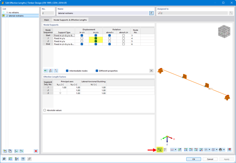 Definizione dei supporti laterali