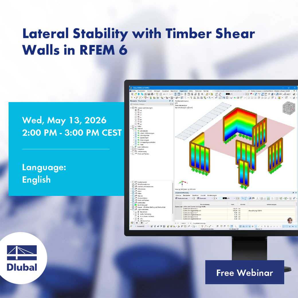 Stabilità laterale con pareti di taglio in legno in RFEM 6
