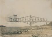 Sezione meridionale del ponte Québec nel 1907, poco prima del suo crollo a causa di problemi strutturali.