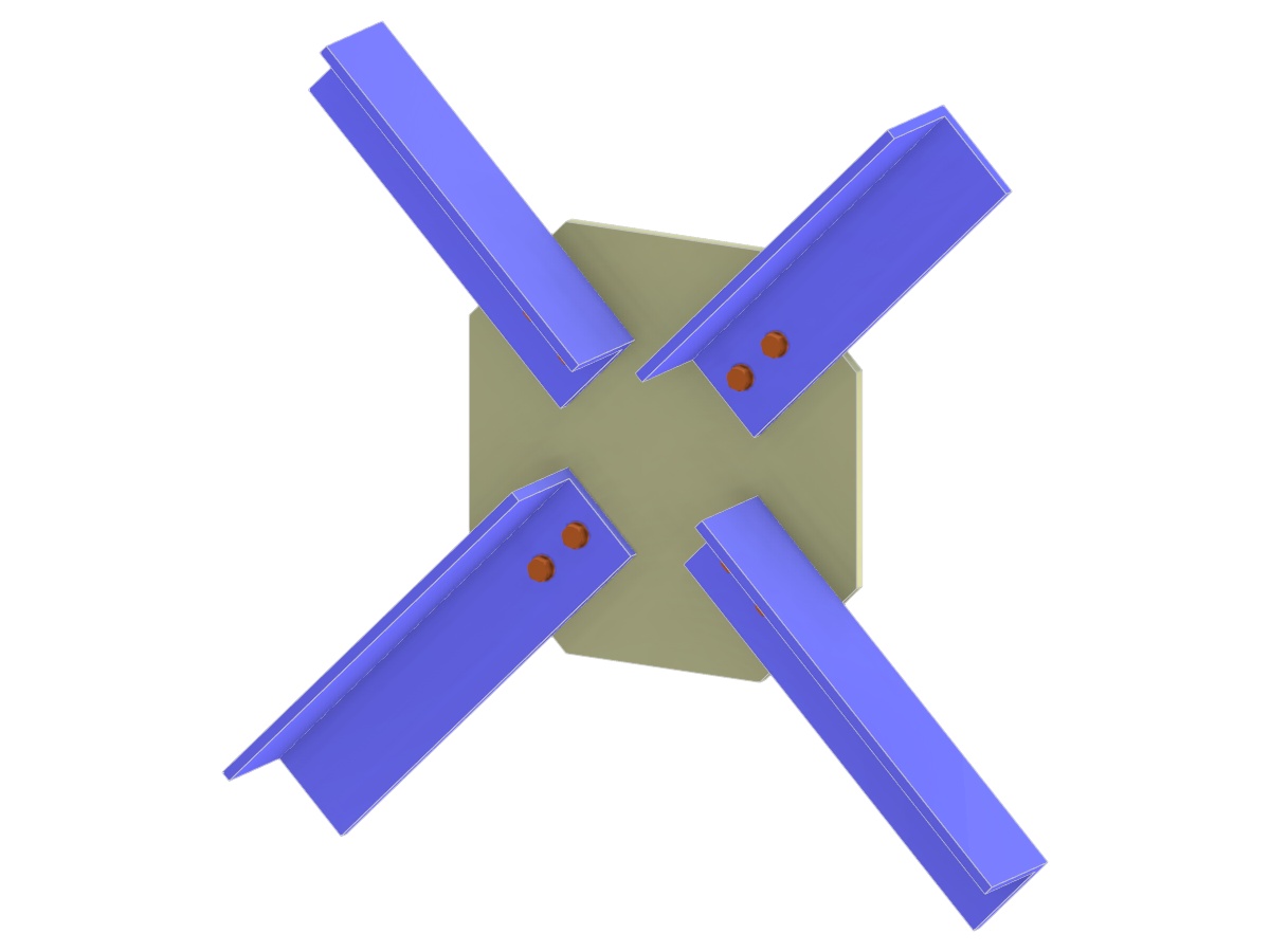 Modello 006163 | Giunto a X di rinforzo | Collegamento diagonale-diagonale tramite piastra di collegamento