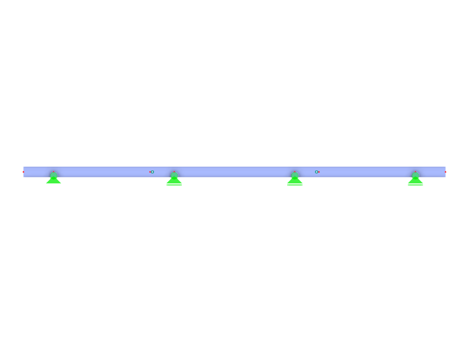 Diagramma di una trave Gerber con cerniere in campate dispari ed estremità a sbalzo, che illustra le caratteristiche del progetto strutturale.