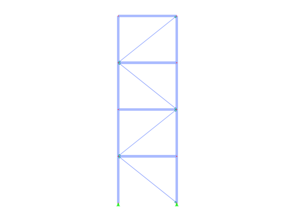 Struttura in acciaio con un sistema di controventatura a zigzag che fornisce stabilità laterale.