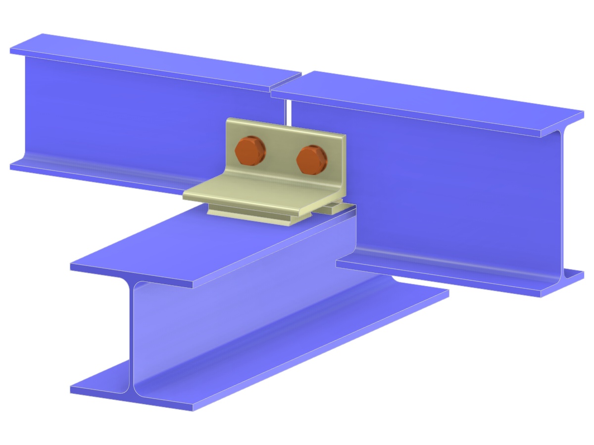 Modello 006204 | Collegamento dell'arcareccio alla trave di copertura tramite angolare disuguale e piastra di appoggio