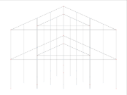 Una griglia 3D che rappresenta un modello strutturale poligonale con diversi poligoni e piani per un'analisi versatile della costruzione.